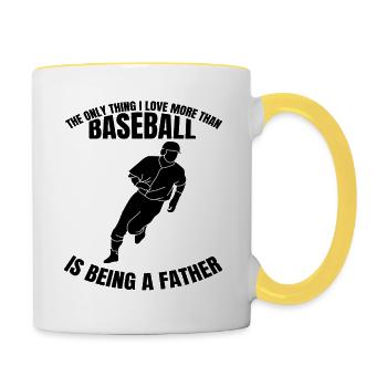 Baseball Father Baseball Game Baseball lover Dad - Contrasting Mug - white/yellow - Right