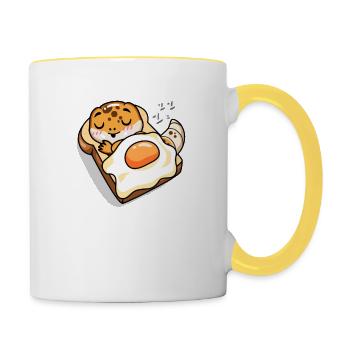 Gecko léopard - Mug contrasté - blanc/jaune - Droite