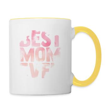 Meilleure fête des mères de tous les temps - Mug contrasté - blanc/jaune - Droite