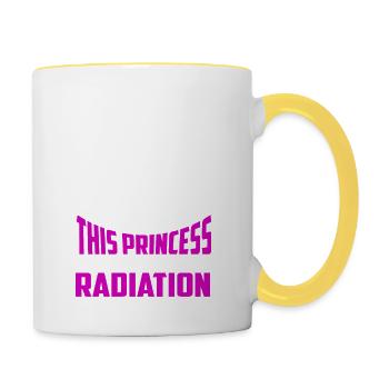 This Princess Plays With Radiation Rad Tech Radiol - Contrasting Mug - white/yellow - Right