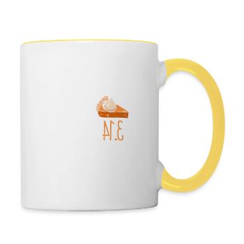 Pi is equal to cake for the Pi day, which takes place on 3-14 - Contrasting Mug - white/yellow - Right