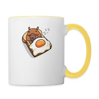 Capybara - Tasse zweifarbig - Weiß/Gelb - Rechts