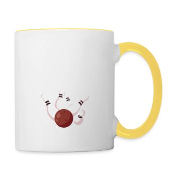 I Go Balls Deep Team Player BowlingBowler - Tasse zweifarbig - Weiß/Gelb - Rechts