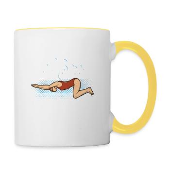 Swim Mom Louder & Prouder Mutter Schwimmen Mothers - Tasse zweifarbig - Weiß/Gelb - Rechts