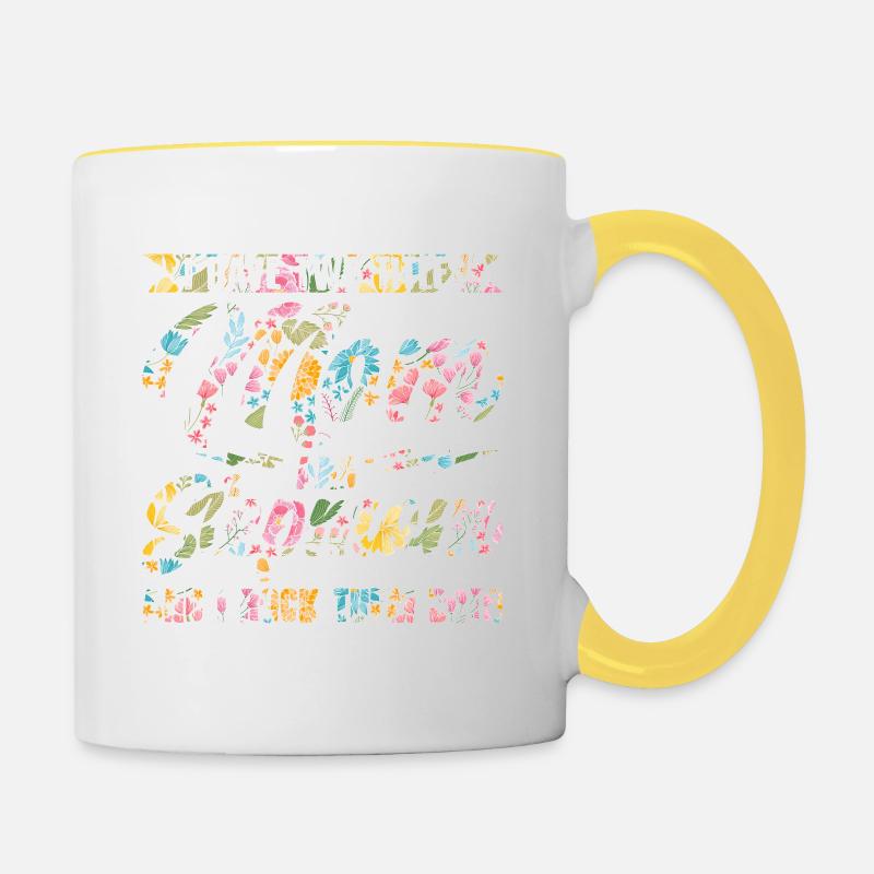 Stiefmutter Muttertag Ich habe zwei Titel Mama und - Tasse zweifarbig - Weiß/Gelb