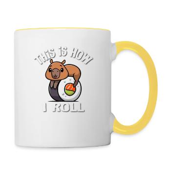 Capybara - Tasse zweifarbig - Weiß/Gelb - Rechts