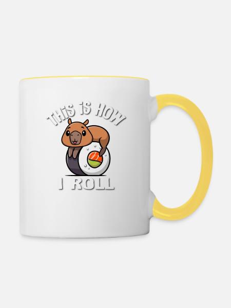 Capybara - Tasse zweifarbig - Weiß/Gelb