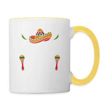Cinco de Mayo Nacho Moyenne SPED Enseignant Mexicanis - Mug contrasté - blanc/jaune - Droite
