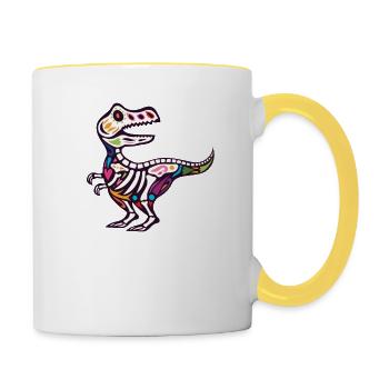 T Rex - Tasse zweifarbig - Weiß/Gelb - Rechts