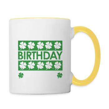 Happy birthday born to me - Contrasting Mug - white/yellow - Right