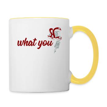Ich Tinte Was Sie Denken Tätowierer Künstlerische - Tasse zweifarbig - Weiß/Gelb - Rechts