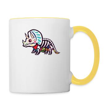 Triceratops - Tasse zweifarbig - Weiß/Gelb - Rechts