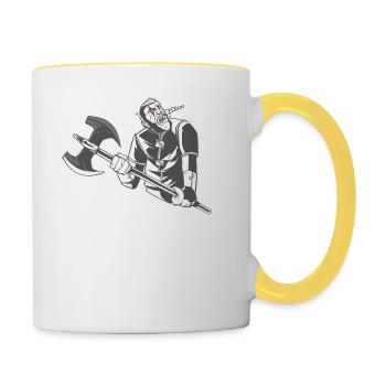 Training For Ragnarok Viking Norse - Tasse zweifarbig - Weiß/Gelb - Rechts