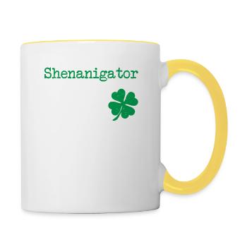 Shenanigator Fun Shenanigan’s St. Patrick’s Day - Mug contrasté - blanc/jaune - Droite