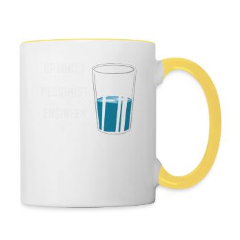 Funny Engineering Computer Civil Optimist Glas - Tasse zweifarbig - Weiß/Gelb - Rechts