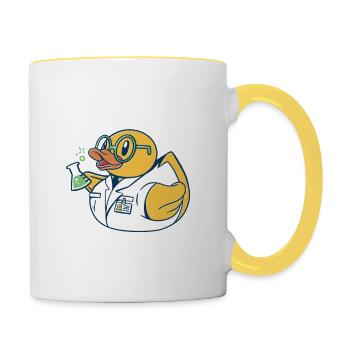 Badeente Wissenschaftler - Tasse zweifarbig - Weiß/Gelb - Rechts