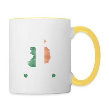 USA Ireland Flag Heritage Made in America avec - Mug contrasté - blanc/jaune - Droite