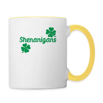 Fête de la Saint-Patrick Fierté irlandaise verte - Mug contrasté - blanc/jaune - Droite