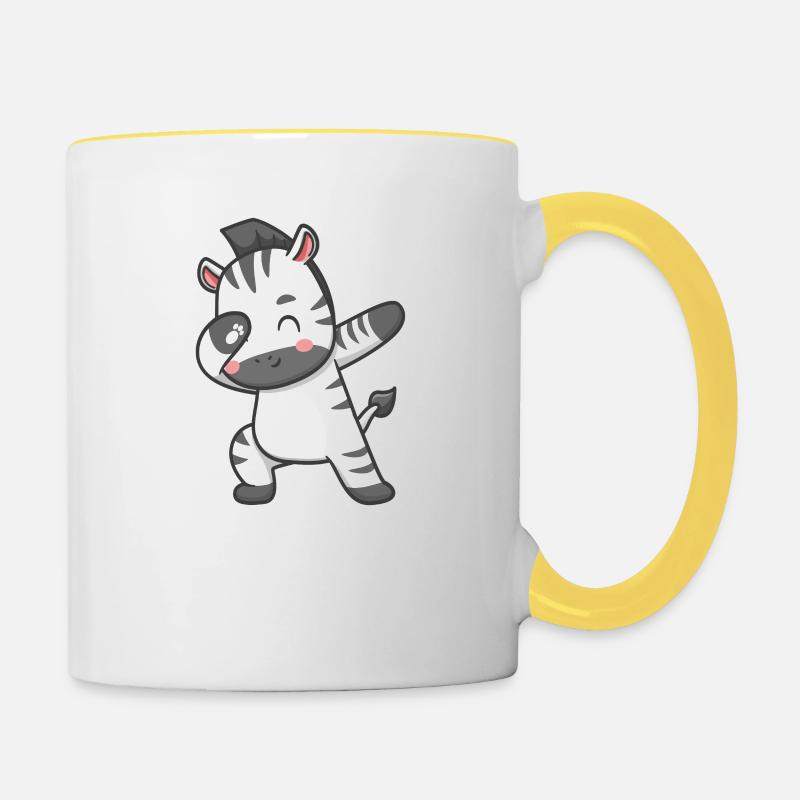 Zèbre - Mug contrasté - blanc/jaune