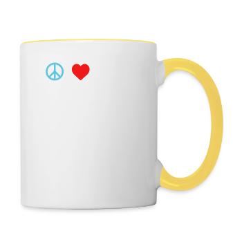 Peace Love Ingénieur Cool Génie mécanique - Mug contrasté - blanc/jaune - Droite