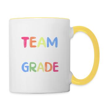 Team Fourth Grade Back to School Teaching Student - Tasse zweifarbig - Weiß/Gelb - Rechts