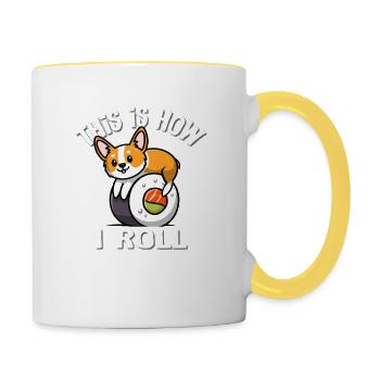 Corgi - Contrasting Mug - white/yellow - Right