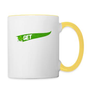 St Patrick’s Day Clover Lucky Irish Pinches Get - Mug contrasté - blanc/jaune - Droite
