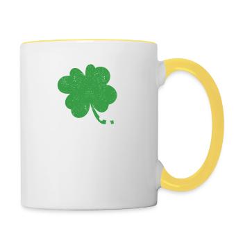 Paresseux Trèfle Mignon Trèfle Paresseux St Patrick - Mug contrasté - blanc/jaune - Droite