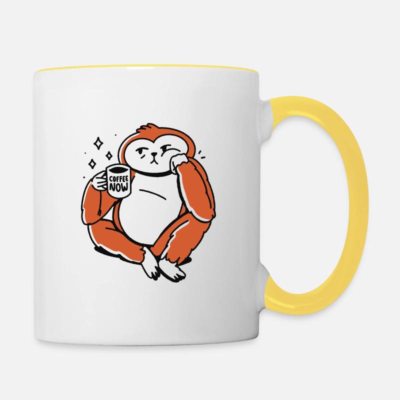 Coffee Cup Coffee Gift Caffeine Coffee Bean - Contrasting Mug - white/yellow