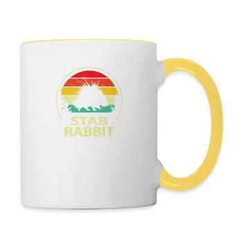 Stachelschwein - Tasse zweifarbig - Weiß/Gelb - Rechts