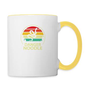 Nouilles Danger - Mug contrasté - blanc/jaune - Droite