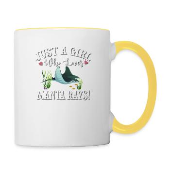 Mantarochen - Tasse zweifarbig - Weiß/Gelb - Rechts