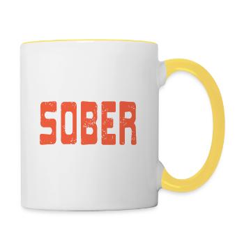 Also Available Sober Excludes Weekends Retro - Tasse zweifarbig - Weiß/Gelb - Rechts