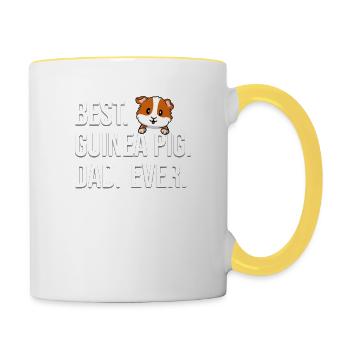 Meerschweinchen-Vater - Tasse zweifarbig - Weiß/Gelb - Rechts
