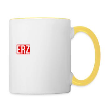 Erzgebirge Heimat - Tasse zweifarbig - Weiß/Gelb - Rechts