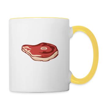 Männer sind wie Steaks - Grillen BBQ Barbecue - Tasse zweifarbig - Weiß/Gelb - Rechts