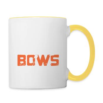 I Just Don't Wear Bows I Shoot Them Funny Hunter - Tasse zweifarbig - Weiß/Gelb - Rechts