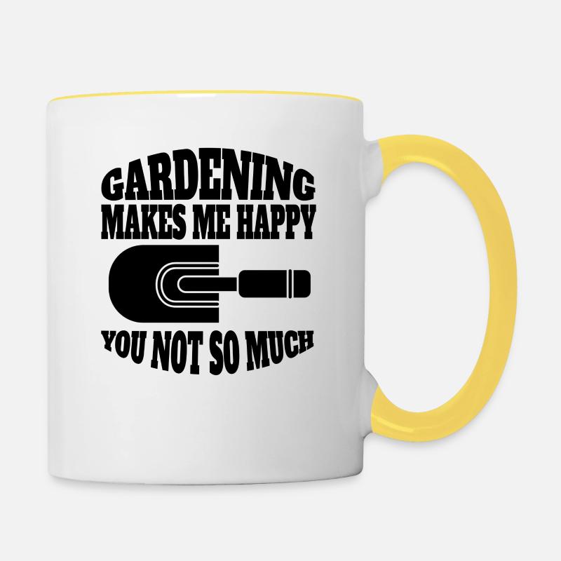 Gärtner Hobbygärtner Garten Obstgarten Geschenk - Tasse zweifarbig - Weiß/Gelb