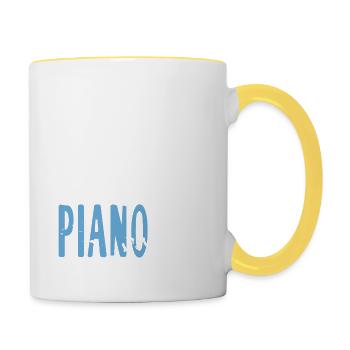 The Voice In My Head Is Telling Me To Play Piano - Tasse zweifarbig - Weiß/Gelb - Rechts