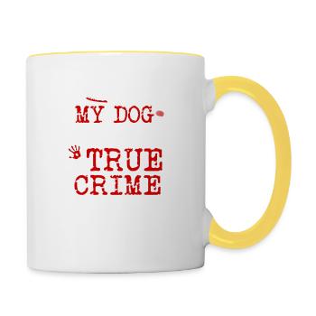 Mon chien est mon partenaire dans True Crime, Murderino - Mug contrasté - blanc/jaune - Droite