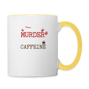 Fueled by Murder Shows and Caffeine, True Crime - Contrasting Mug - white/yellow - Right