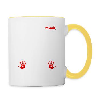 Série True Crime Désolé de ne pas écouter, - Mug contrasté - blanc/jaune - Droite