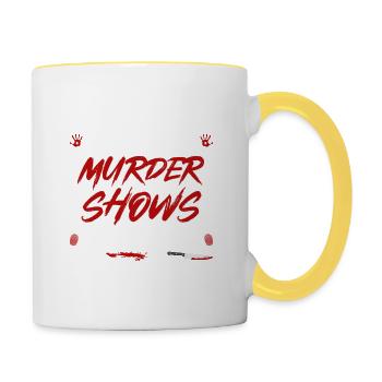 True Crime Murder Show Citation, Mise en scène d’une scène de crime, - Mug contrasté - blanc/jaune - Droite