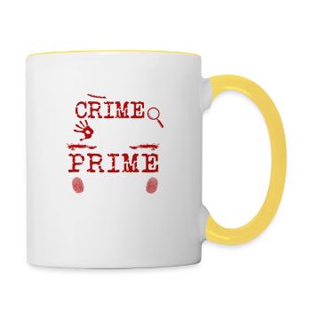 Crime Time Is My Prime Time, True Crime Murderino - Contrasting Mug - white/yellow - Right