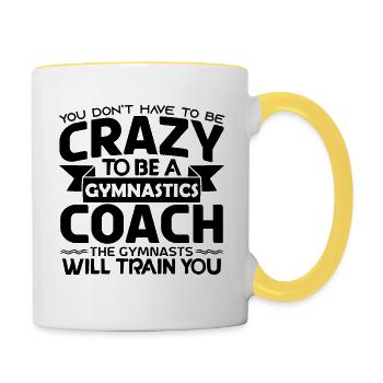 Gymnastics Coach | Gift coach Gymnastics !! - Contrasting Mug - white/yellow - Right