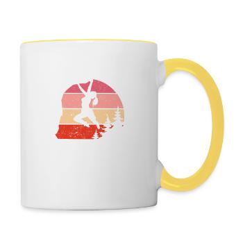 I climb like a girl climbing shirt - Sunset - Contrasting Mug - white/yellow - Right