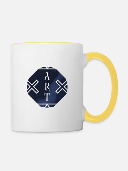 ART Experiment Back - Tasse zweifarbig - Weiß/Gelb