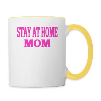 Stay At Home MOM Employee Of The Month Cool Retro - Tasse zweifarbig - Weiß/Gelb - Rechts