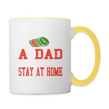 Un papa qui est un soutien de famille Rétro - Mug contrasté - blanc/jaune - Droite