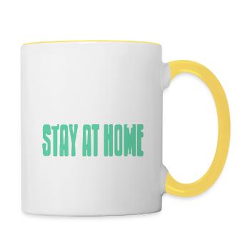I Just Want To Be A Stay At Home Dog DAD Dog Lover - Contrasting Mug - white/yellow - Right